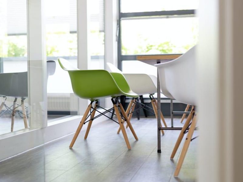 White Office with one green chair